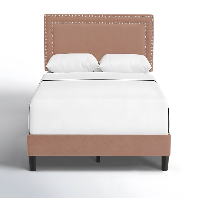 Aldora 2 Pack Coffee Twin Upholstered Platform Bed Frame with Tufted Adjustable Headboard,Noise-Free Twin Size Bed with 8 Inch Under-Bed Storage