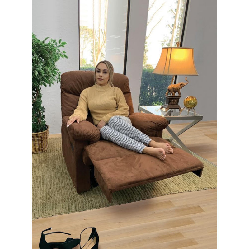 Fauteuil inclinable manuel standard de 34,5 po Gentner, Microfibre chocolat / suédine