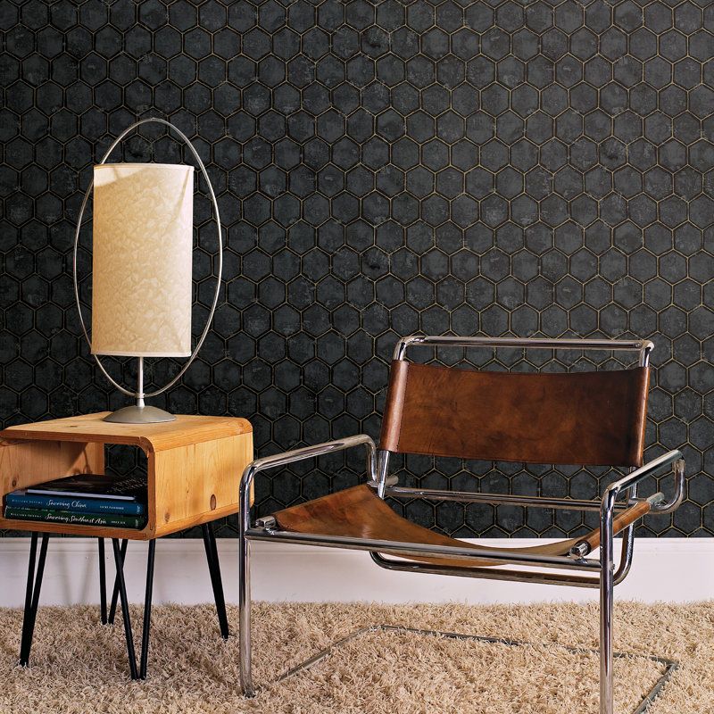 Rouleau de papier peint nid d'abeille Tiffany, Anthracite