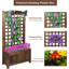 Boîte à fleurs en bois avec treillis Gohil