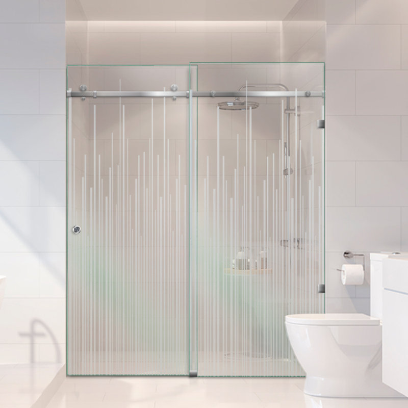 Portes de douche coulissantes en verre l 58 po x H 80 po, Oui, Non privé