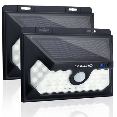 1 - Head LED Solar Powered Dusk to Dawn Outdoor Security Wall Pack with Motion Sensor