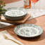 Bloomhouse - 2-Time Oprah’s Favorite Things - Ensemble de 4 assiettes à dessert et à salade Valencia Flor, assiettes en grès de 8,75 po, motif floral méditerranéen, vert fougère-124072410