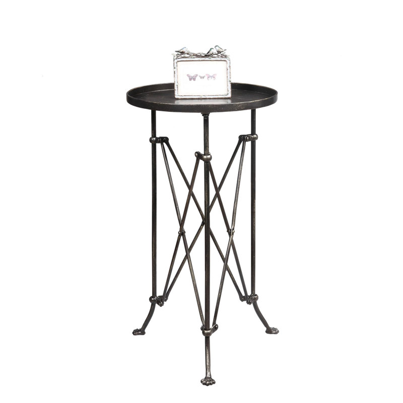 Bronze Accent Table - Unique Round Design For Living Room & Entryway