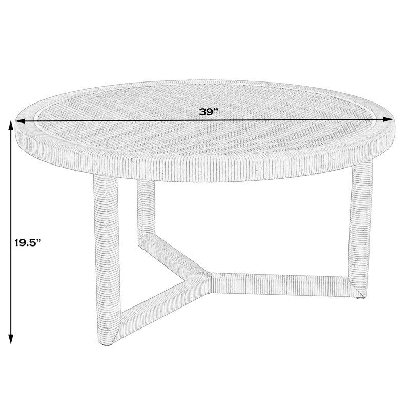 Bibbins 39 po W Table basse ronde en rotin, naturel