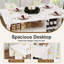 Table de salle à manger pliante multifonctionnelle de 47 po avec tablettes et roulettes de rangement, bureau compact pour la cuisine, le dortoir et le bureau, blanc