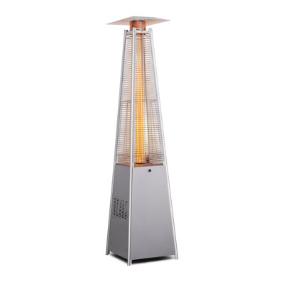 Yardgrace 48000 Btu Pyramid Propane Standing Patio Outdoor Heater With Wheels