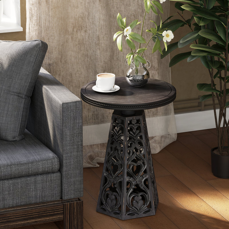 Table de bout Rustic, Noir