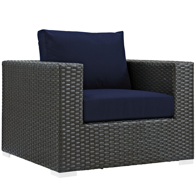 Modway Stopover Outdoor Patio Sunbrella Armchair, Canvas Navy Sunbrella® Canvas