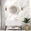 Meuble-lavabo moderne spacieux 48 ", aspect marbre blanc de Carrare pour la maison