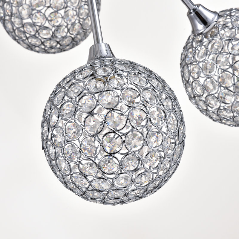 Lustre sphérique spoutnik à 12 lumières avec détails en cristal Alexys