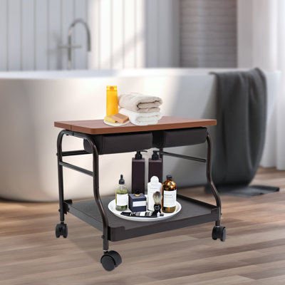17.72'' H x 20.47'' W Stand Cart Beauty Salon Bath Pedicure Portable Trolley