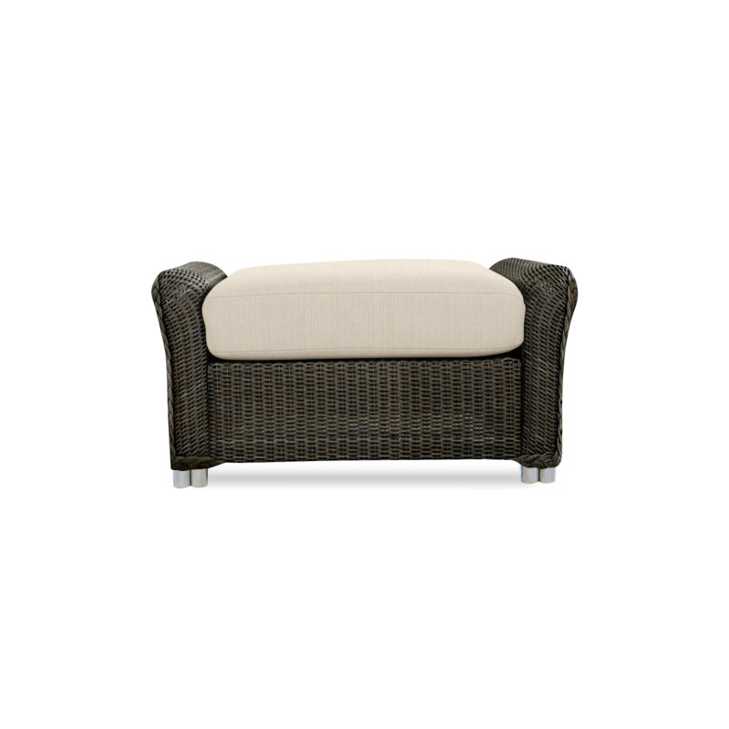 Reflections Outdoor Ottoman, Yoko Mist, Mink