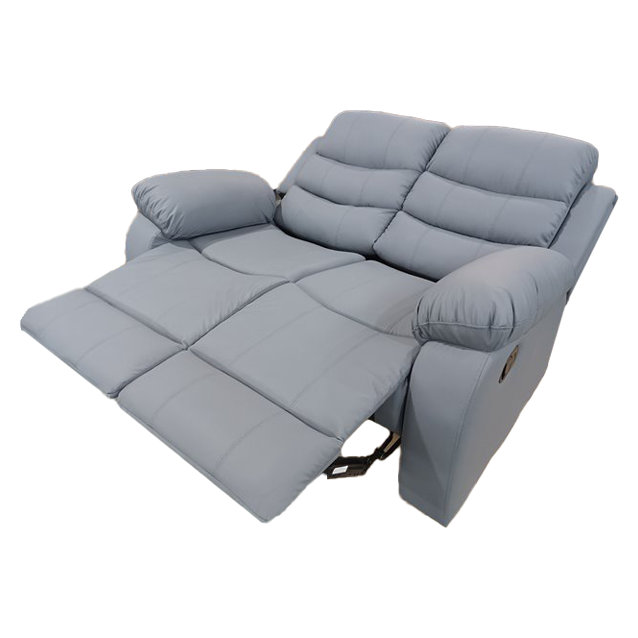 Sybley 2 Seater Faux Leather Reclining Sofa, Grey