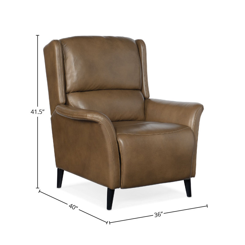 Diondre Power Recliner with Articulating Headrest, Cuir véritable brun