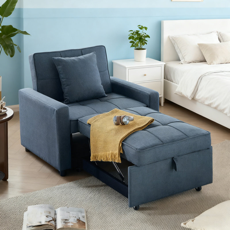 Modern Adjustable Single Sofa, Blue