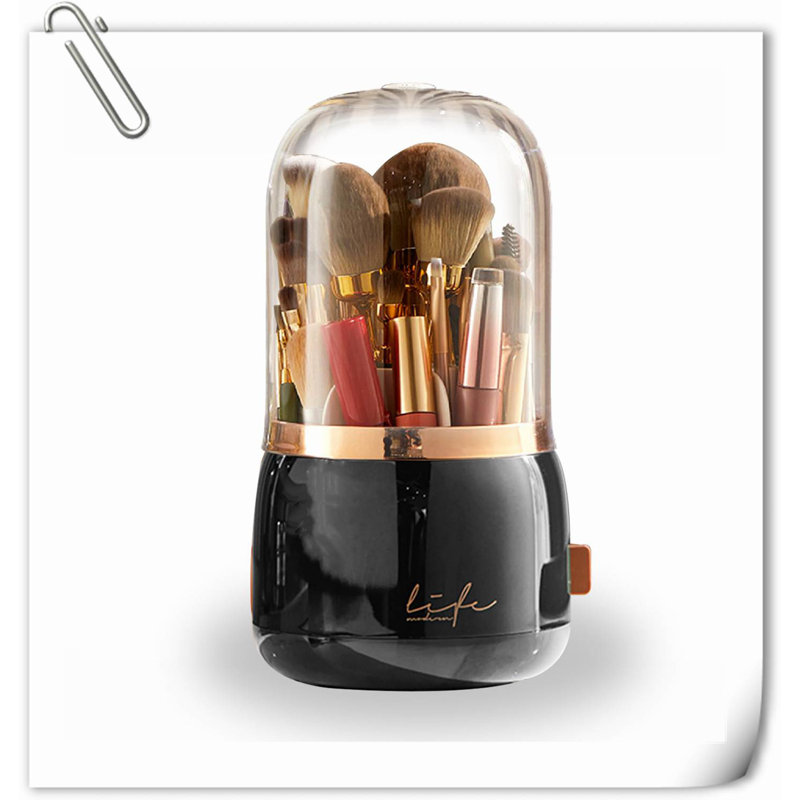 Aveyah Plastic Makeup Organizer, Black