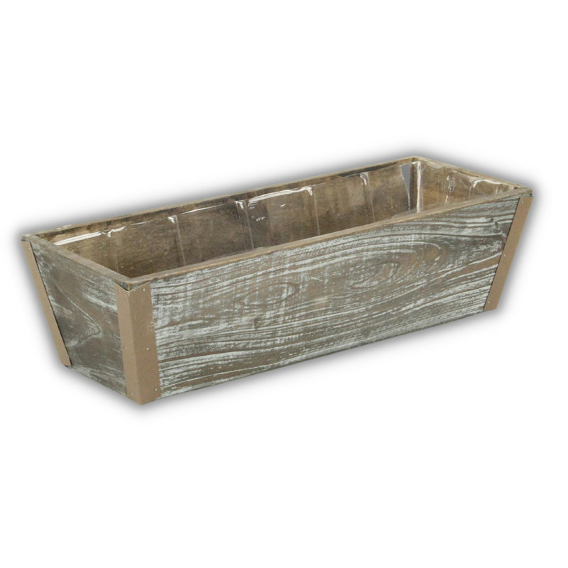 Boîte à fleurs en acier Georgie, 3,75" H x 14,25" L x 5" D