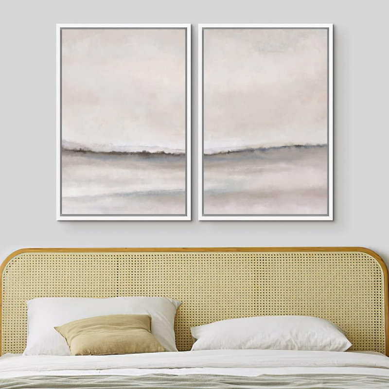 «Brush Stroke», impression sur toile 2 pièces, H 24 po x l 32 po x P 1,5 po, Blanc