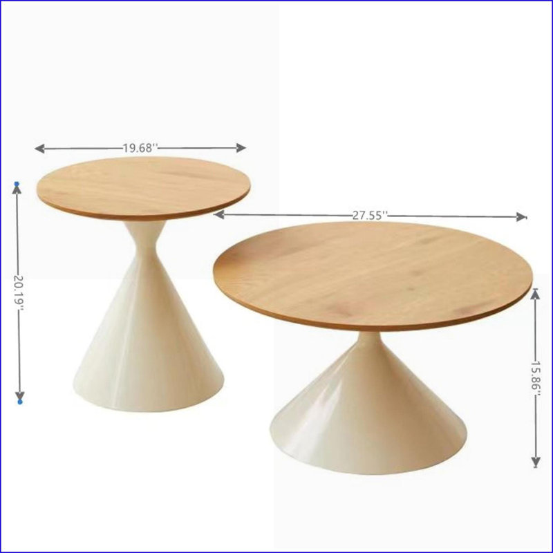 TABLE RONDE BLANC + BOIS
