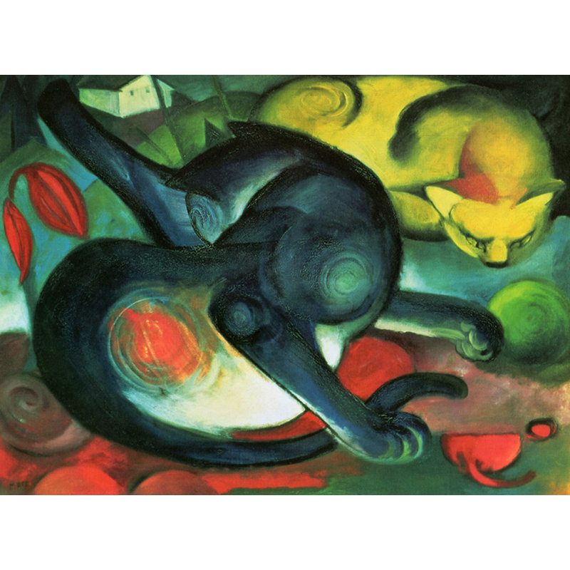 Two Cats, 18" H x 24" W