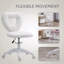 Chaise de bureau, chaise de bureau avec roues pivotantes, blanc