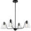 Luminaire suspendu contemporain noir mat avec 4 lumières 30 po Avec-123354993-123354995