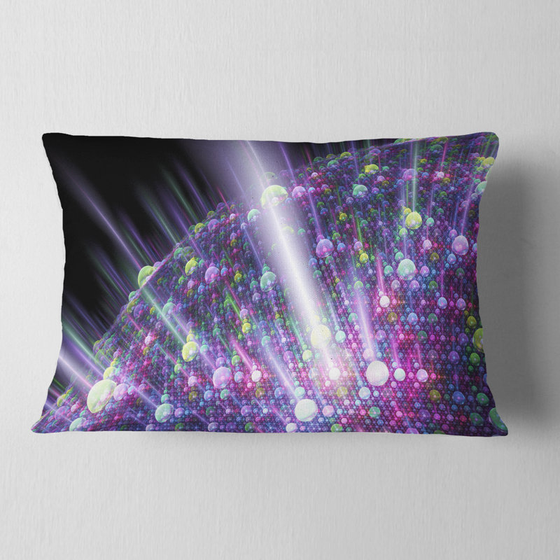  Coussin lombaire abstrait à bulles solaires, Mauve