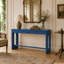 Console de style rustique rétro avec placage de chêne, un tiroir et pieds ovales ajourés, idéale pour une entrée, un couloir, un salon ou comme dossier de canapé.-214969908