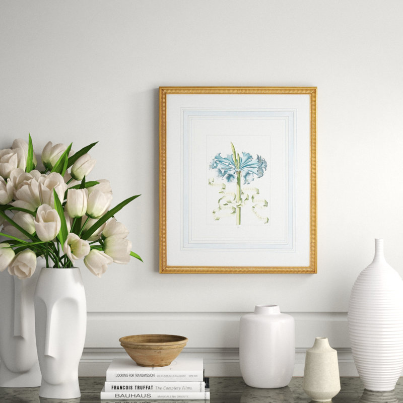 Blue Floral With Ribbon-D Print