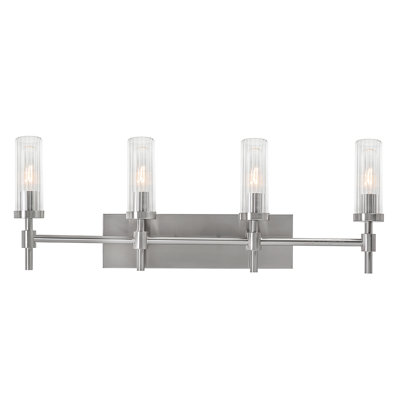 Kuebel 30'' Vanity - Clear Ribbed Glass Shade
