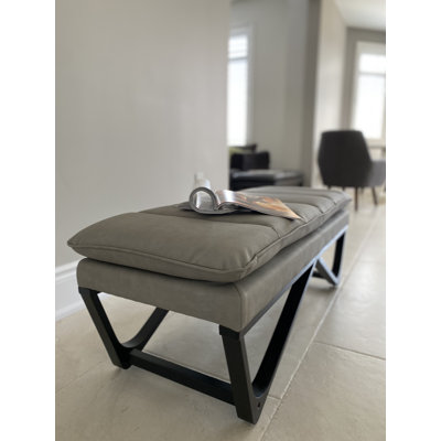 Banc en similicuir gris 48 po Henry