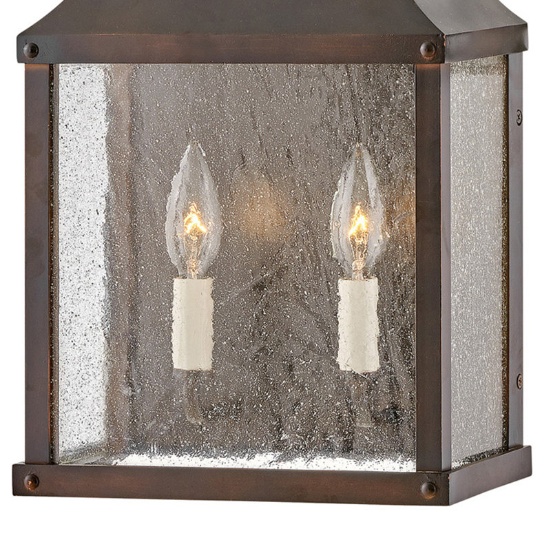Beacon Hill Brown 2 - Bulb 17.25" H Seeded Glass Outdoor Wall Lantern