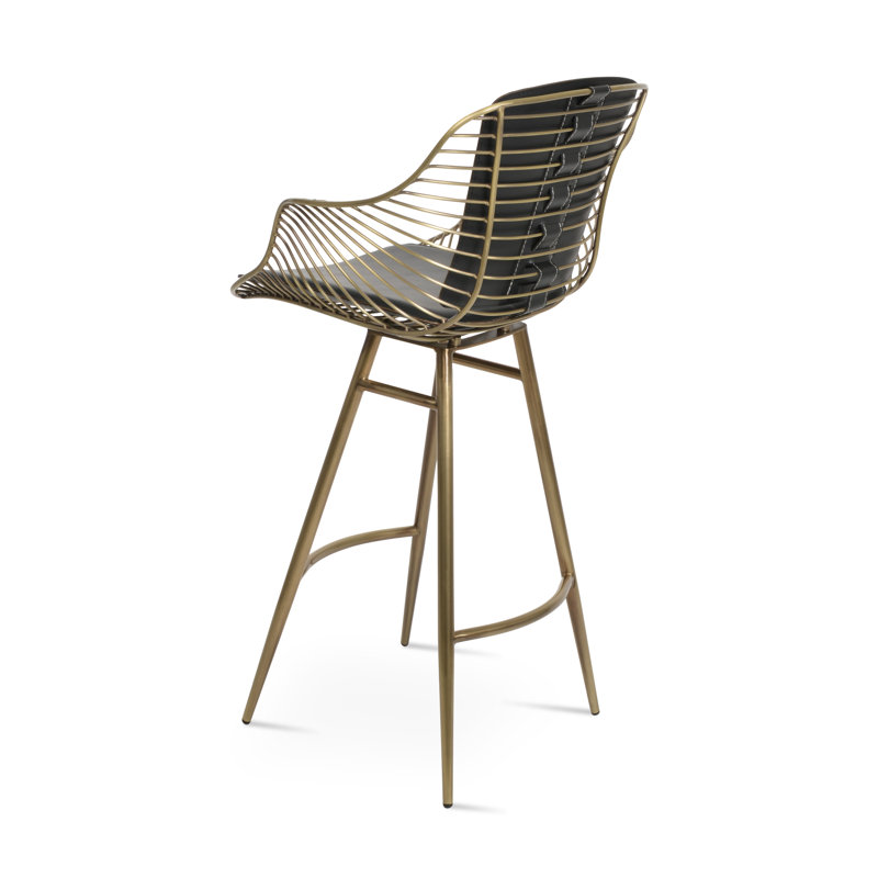 Tabouret de bar et de comptoir Zebra Galata, Os, Laiton, Tabouret de comptoir (siège d'une hauteur de 26 p
