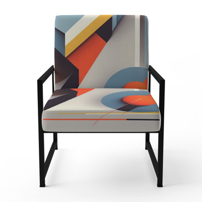 Daryanani - Fauteuil rembourré à motif géométrique abstrait