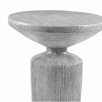Weathered Grey End Table with Pedestal