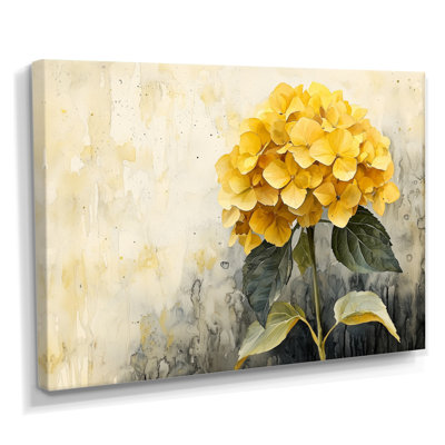 Jaune hydrangée jaune III - art mural hortensia