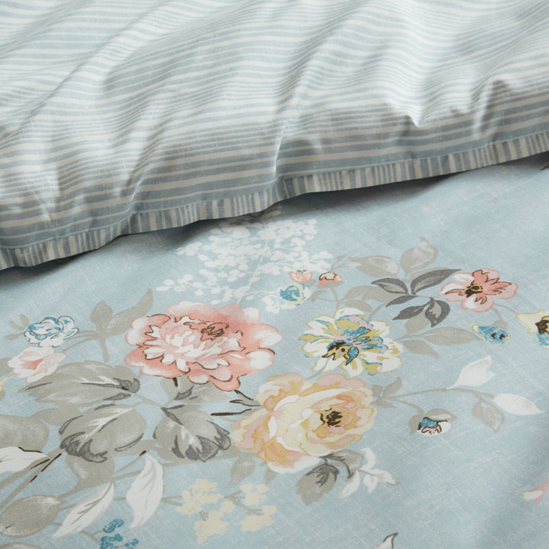 Édredon 7 pièces Heather, Bleu doux, Édredon double et 6 pièces supplémentaires
