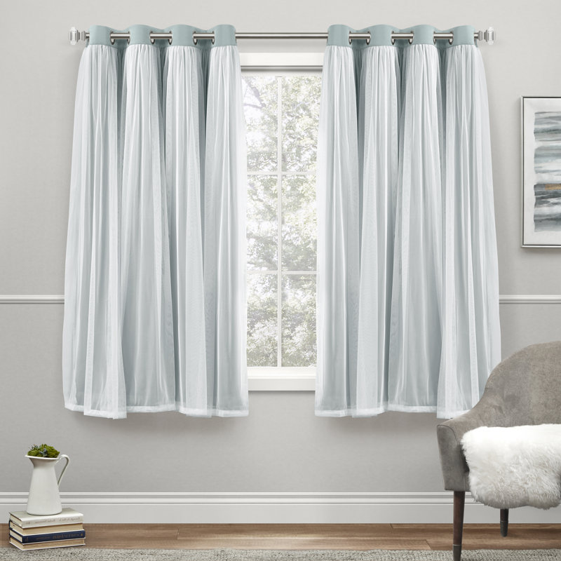 Nunley Room Darkening Curtain Pair, 52" W x 63" L, Seafoam