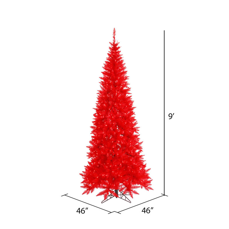 9' H Lighted Artificial Fir Christmas Tree