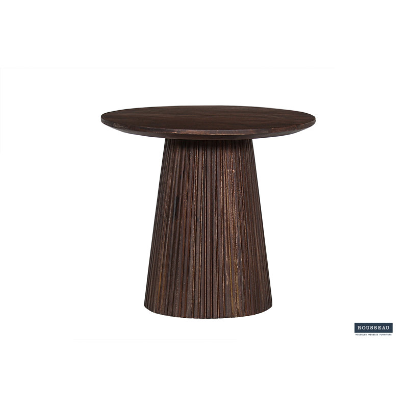 Miguel Solid Wood Coffee Table, 46 cm x 50 cm x 50 cm, Dark Brown