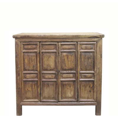 Ming-Style 4 Panel Elm Cabinet