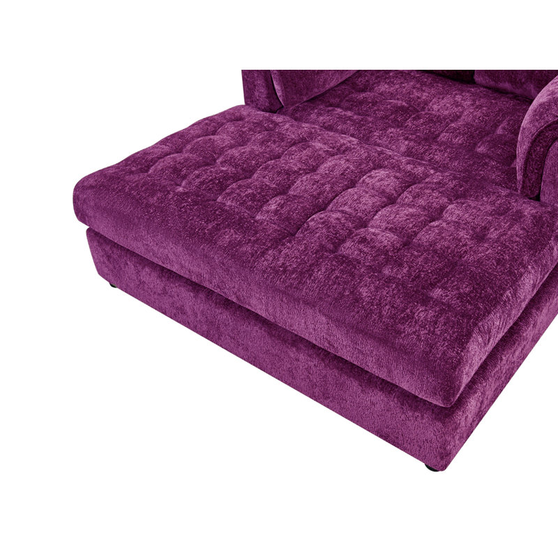Chaise longue d'intérieur 67 po en chenille, Mauve