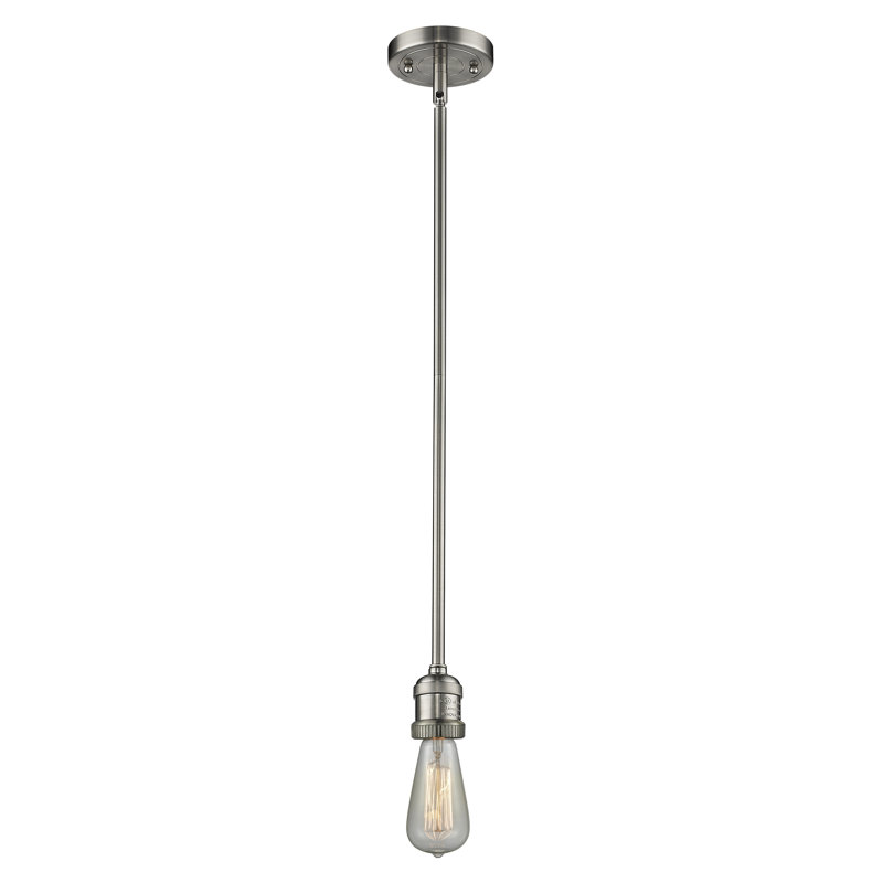 Celaya 1 - Light Dome Pendant, 13" H x 12"W x 12"D, Brushed Satin Nickel, Glass