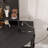GarveeHome Corner Makeup Vanity Desk with LED Lighted Mirror – Charging Station, Storage Cabinet, Hanging Storage Bag, Stool – Black Wooden Dressing Table for Bedroom, Black, LED Light Mirror-1174893786