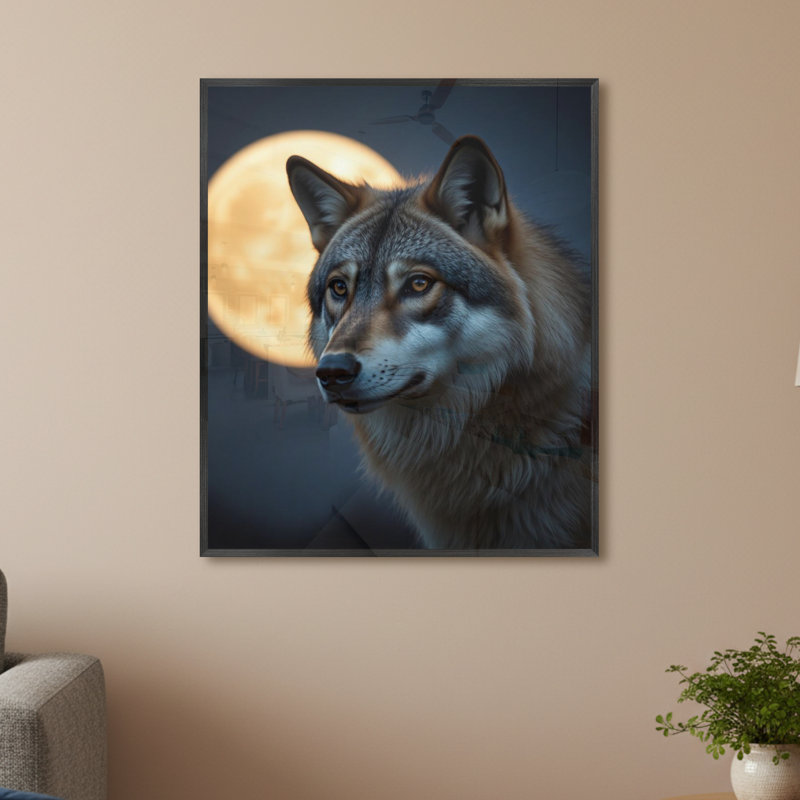Single Picture Frame LED Illuminated Wall Art Wall Art on Glass / Aluminium, 60 cm H x 50 cm W