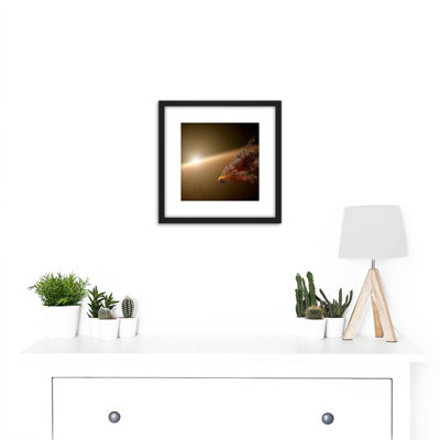 Space NASA Asteroid Collision Star Planet Illustration 1 Piece Single Picture Frame Wall Art
