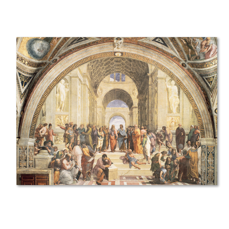 Art mural sur toile tendue - «Raphael School of Athens», art mural pour salon, chambre à coucher ou bureau - 35 x 47