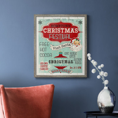 «Bright Christmas Festival», toile encadrée de qualité supérieure - prête à être accrochée