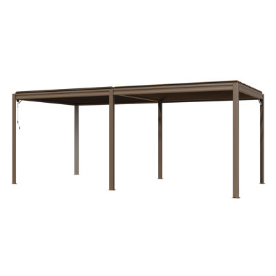 Pergola d'extérieur en aluminium à persiennes 10 pi x 20 pi avec toit ajustable, structure en aluminium, système de drainage efficace pour patio, terrasse, jardin